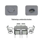 6-Piece Outdoor Dining Set with 2 Swivel Chairs (PAD-2465-DG) - Direct Wicker