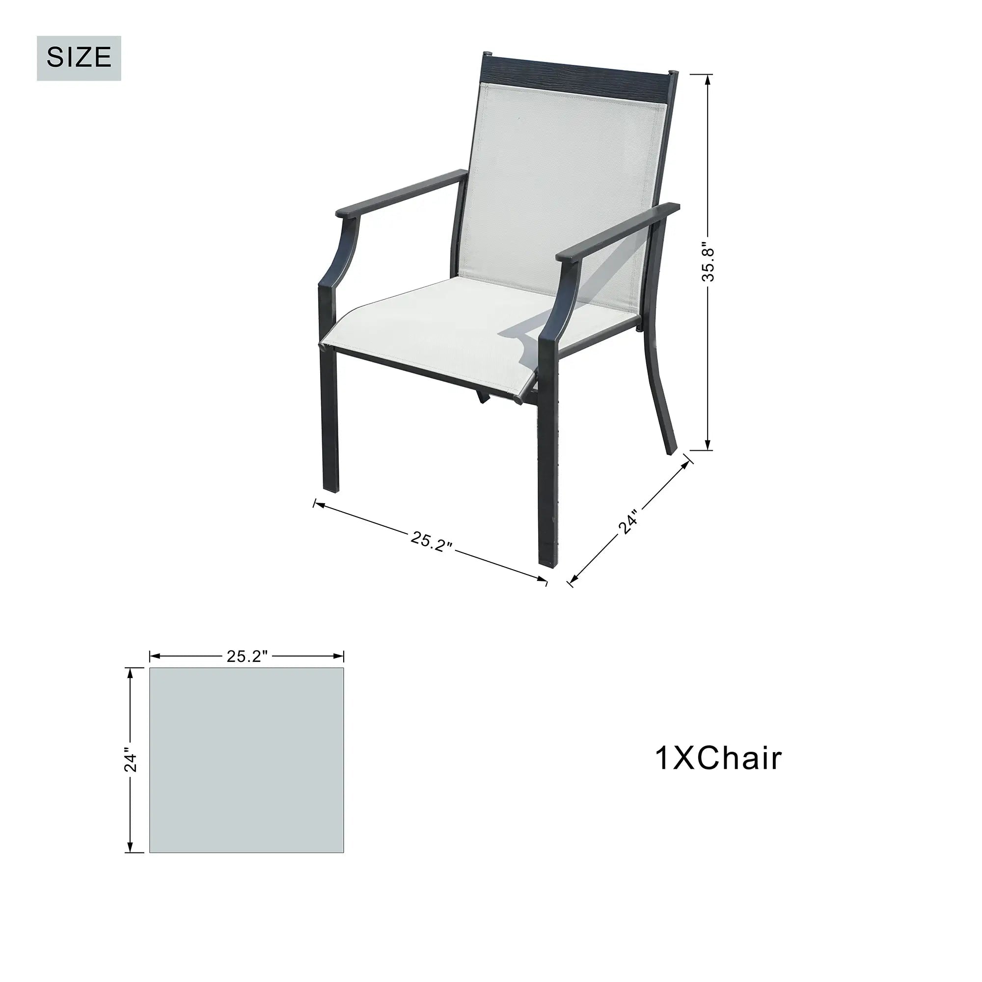 6-Piece Outdoor Dining Set with 2 Swivel Chairs (PAD-2465-DG) - Direct Wicker