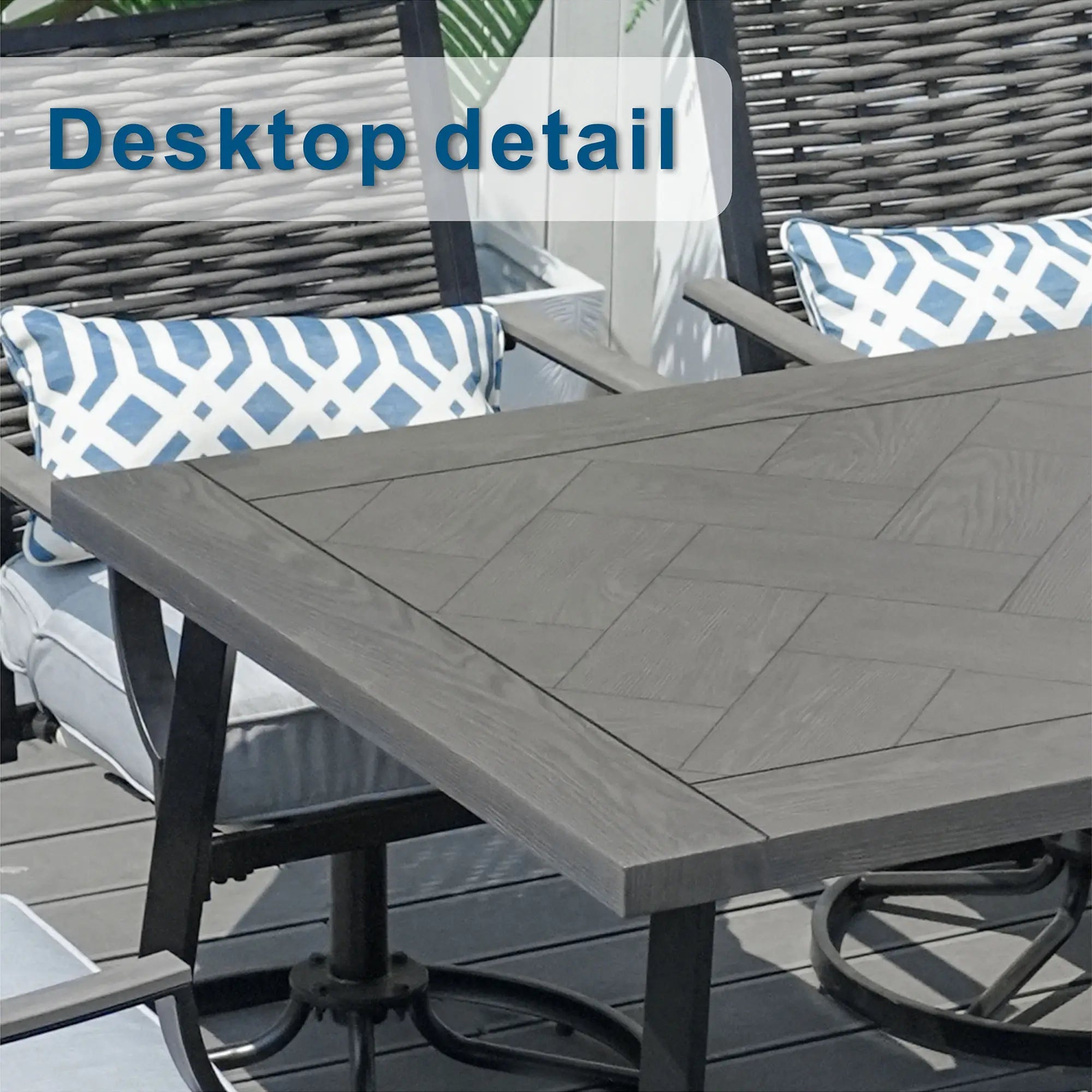 6-Piece Outdoor Dining Set with 2 Swivel Chairs (PAD-2465-DG) - Direct Wicker