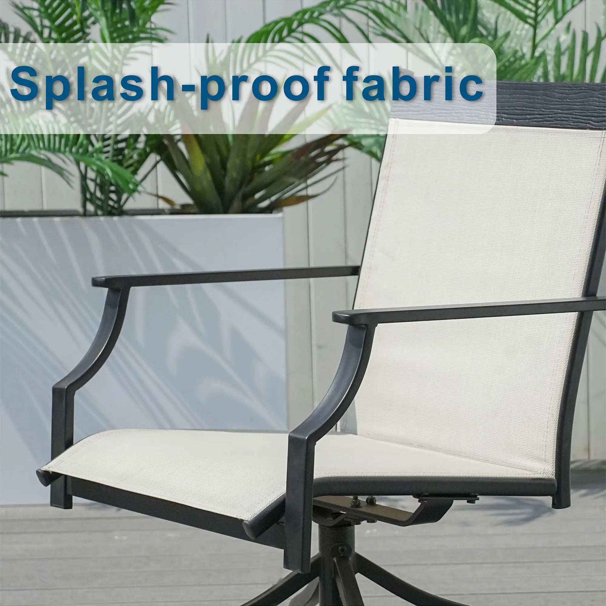 6-Piece Outdoor Dining Set with 2 Swivel Chairs (PAD-2465-DG) - Direct Wicker