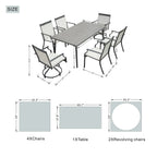 6-Piece Outdoor Dining Set with 2 Swivel Chairs (PAD-2465-DG) - Direct Wicker