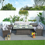 6-Piece Outdoor Fire Pit Sofa Set with Storage (PAS-1503+1106R) - Direct Wicker