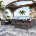 6-Piece Outdoor Fire Pit Sofa Set with Storage (PAS-1503+1106R) - Direct Wicker