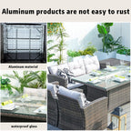 6-Piece Outdoor Fire Pit Sofa Set with Storage (PAS-1503+1106R) - Direct Wicker