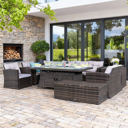 6-Piece Outdoor Fire Pit Sofa Set with Storage (PAS-1503+1106R) - Direct Wicker