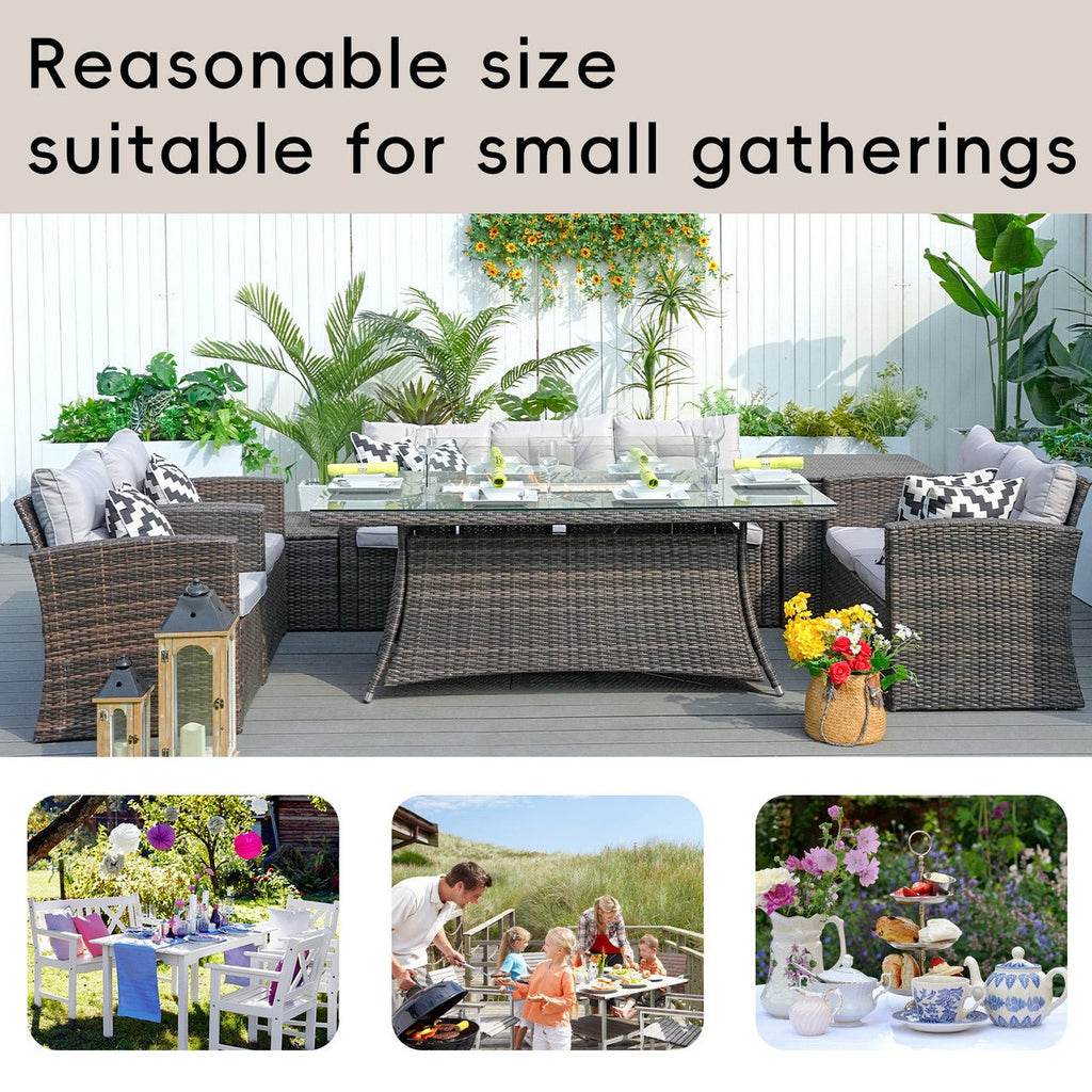 6-Piece Outdoor Fire Pit Sofa Set with Storage (PAS-1503+1106R) - Direct Wicker