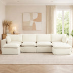 6 Pieces 4 - Seat Modular Sectional Sofa (PAS - 2637 - LS+MS2+RS+FT2) - Direct Wicker