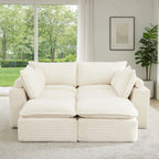 6 Pieces 4 - Seat Modular Sectional Sofa (PAS - 2637 - LS+MS2+RS+FT2) - Direct Wicker