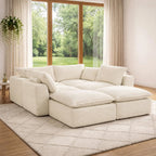 6 Pieces 4 - Seat Modular Sectional Sofa (PAS - 2637 - LS+MS2+RS+FT2) - Direct Wicker