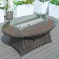 6 - Seat Oval Fire Pit Table (PAG - 1106O - T) - Direct Wicker