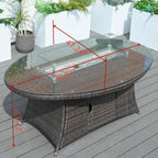 6 - Seat Oval Fire Pit Table (PAG - 1106O - T) - Direct Wicker