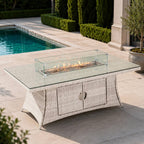 6-Seat Rectangular Fire Pit Table (PAG-1106R-T) - Direct Wicker