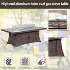6 - Seat Rectangular Fire Pit Table (PAG - 1106R - T) - Direct Wicker