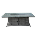 6 - Seat Rectangular Fire Pit Table (PAG - 1106R - T) - Direct Wicker