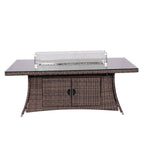 6 - Seat Rectangular Fire Pit Table (PAG - 1106R - T) - Direct Wicker