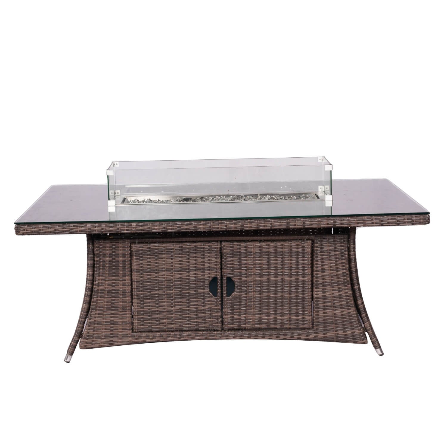 6 - Seat Rectangular Fire Pit Table (PAG - 1106R - T) - Direct Wicker