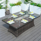 6 - Seat Rectangular Fire Pit Table (PAG - 1106R - T) - Direct Wicker
