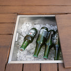 6 - Seat Rectangular Fire Pit Table with Ice Bucket (PAG - 1106FI - T) - Direct Wicker