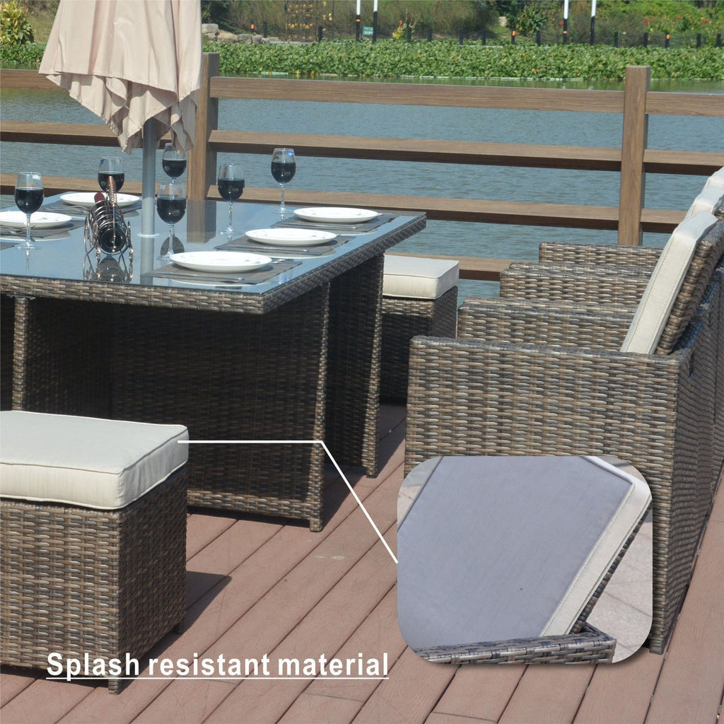 6 - Seat Rectangular OutdoorDining Table (PAD - 3234 - Table) - Direct Wicker