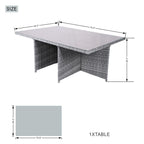 6 - Seat Rectangular OutdoorDining Table (PAD - 3234 - Table) - Direct Wicker