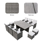 6 - Seat Rectangular OutdoorDining Table (PAD - 3234 - Table) - Direct Wicker