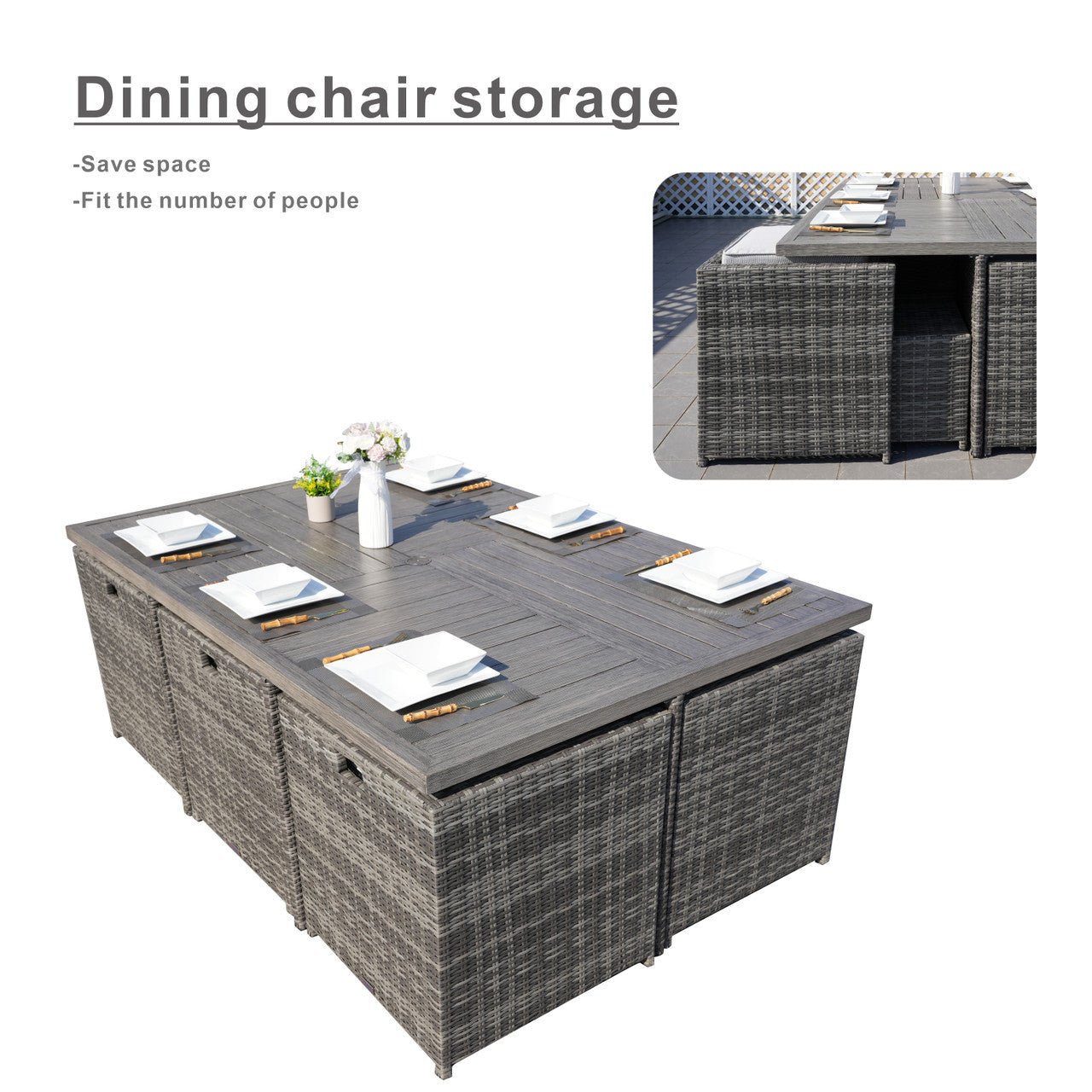 6 - Seat Rectangular OutdoorDining Table (PAD - 3234 - Table) - Direct Wicker