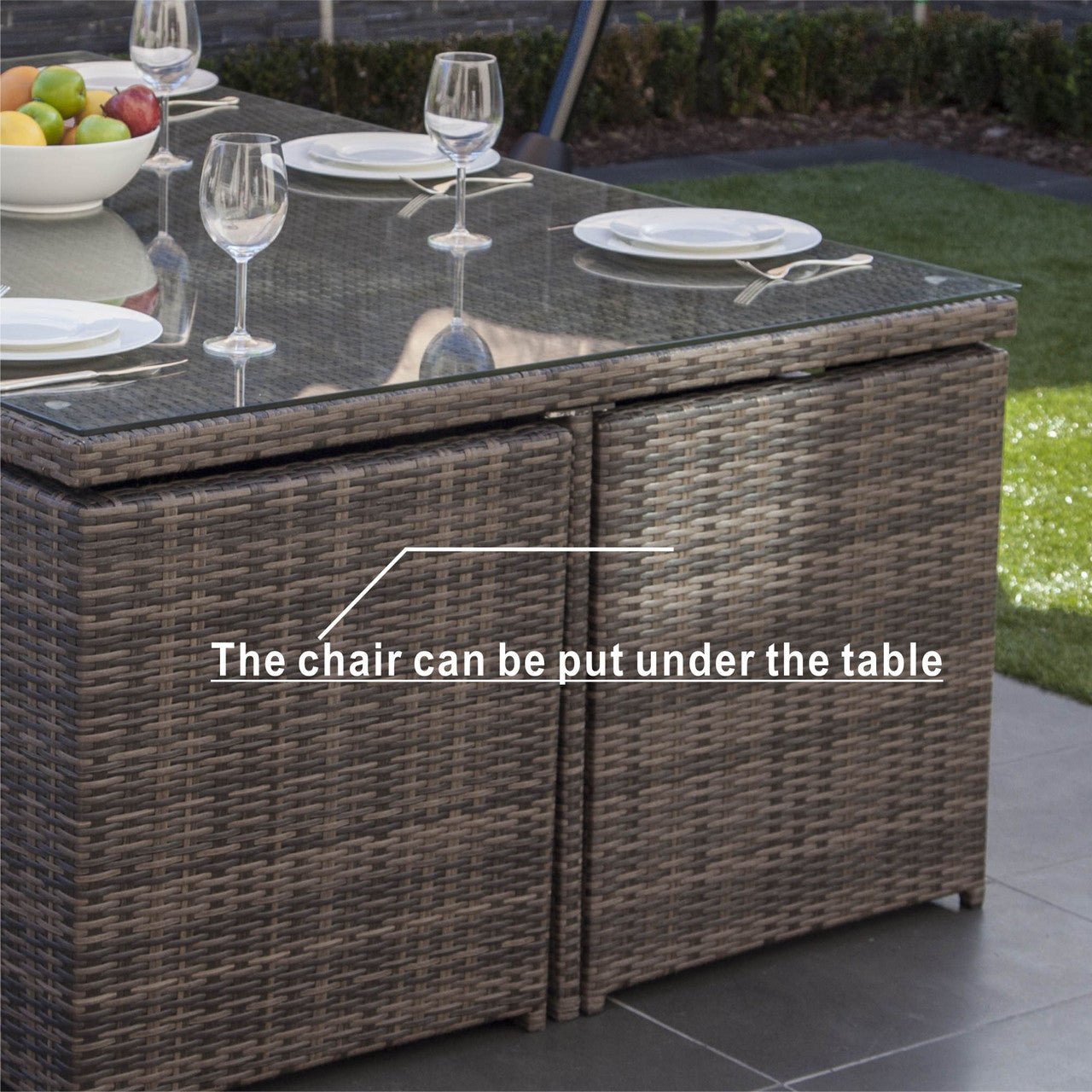 6 - Seat Rectangular OutdoorDining Table (PAD - 3234 - Table) - Direct Wicker