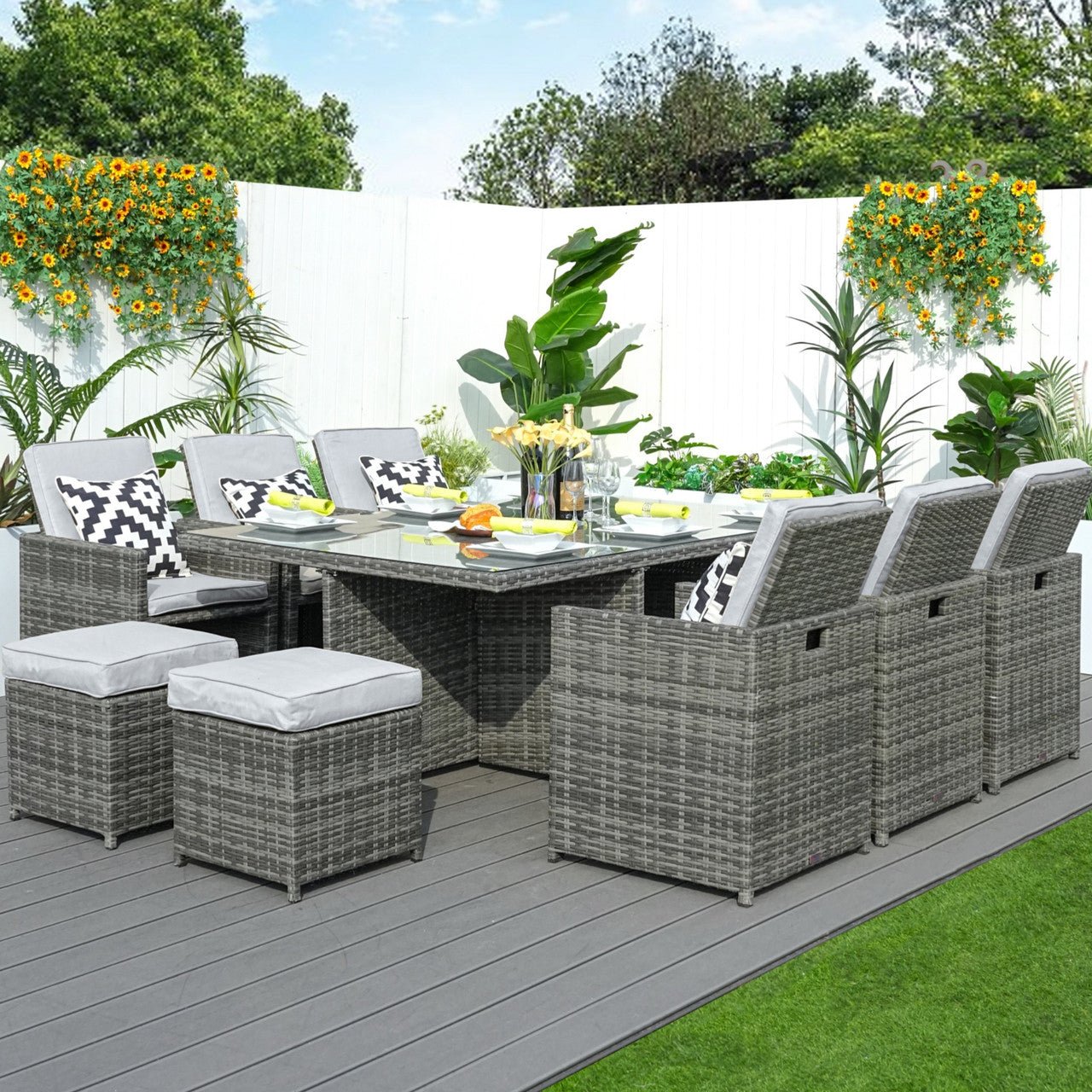 6 - Seat Rectangular OutdoorDining Table (PAD - 3234 - Table) - Direct Wicker