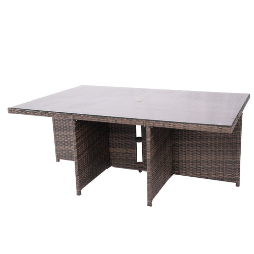 6 - Seat Rectangular OutdoorDining Table (PAD - 3234 - Table) - Direct Wicker