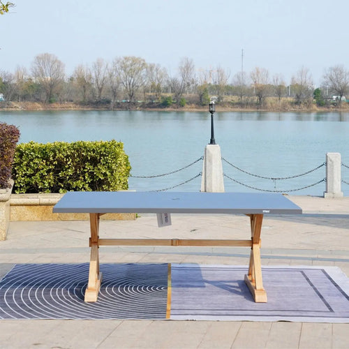 6 - Seat Rectangular OutdoorDining Table with Aluminum Tabletop (PAD - 2340TA - Table) - Direct Wicker