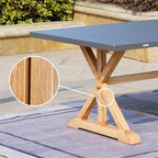 6 - Seat Rectangular OutdoorDining Table with Aluminum Tabletop (PAD - 2340TA - Table) - Direct Wicker