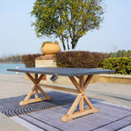 6 - Seat Rectangular OutdoorDining Table with Aluminum Tabletop (PAD - 2340TA - Table) - Direct Wicker