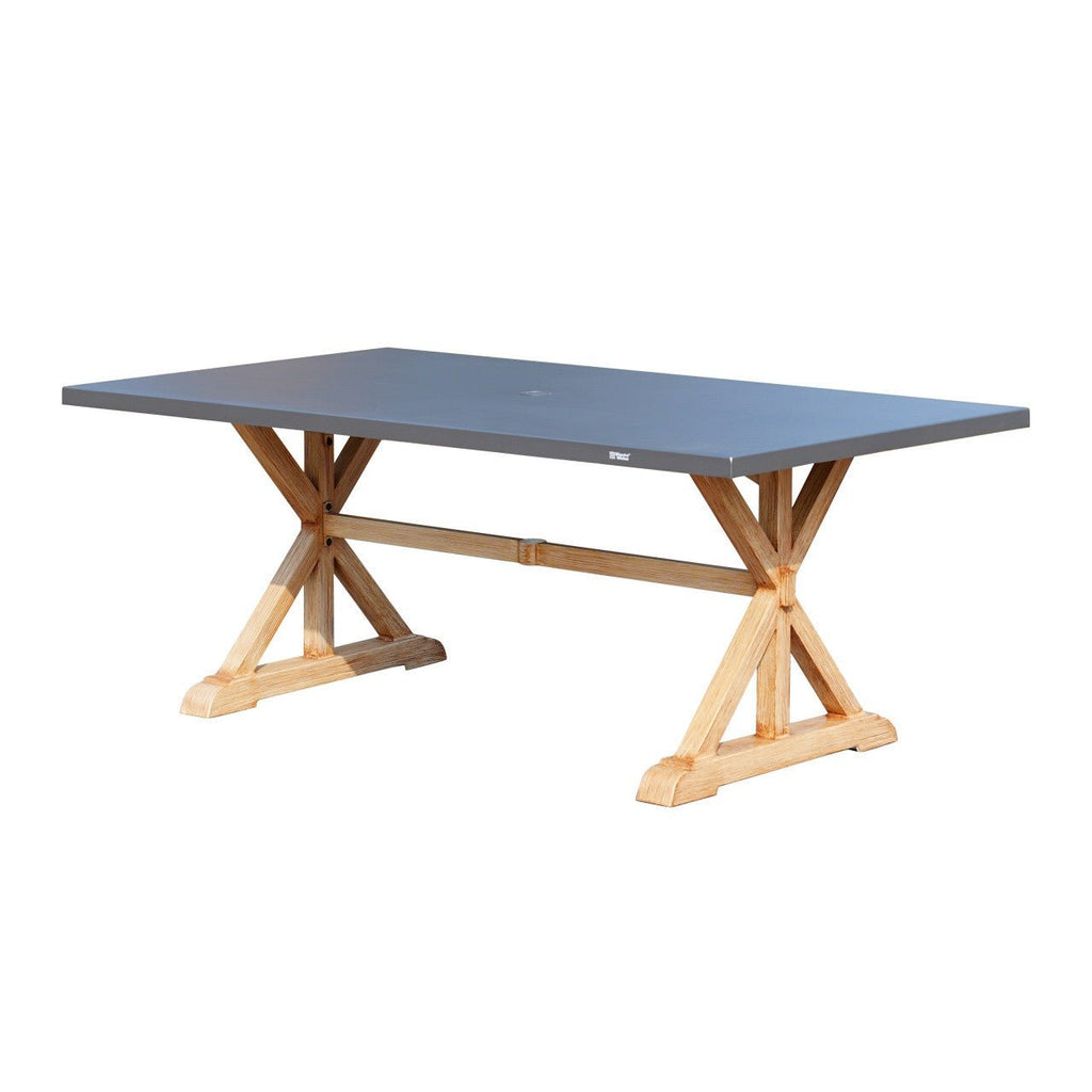 6 - Seat Rectangular OutdoorDining Table with Aluminum Tabletop (PAD - 2340TA - Table) - Direct Wicker