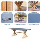 6 - Seat Rectangular OutdoorDining Table with Aluminum Tabletop (PAD - 2340TA - Table) - Direct Wicker