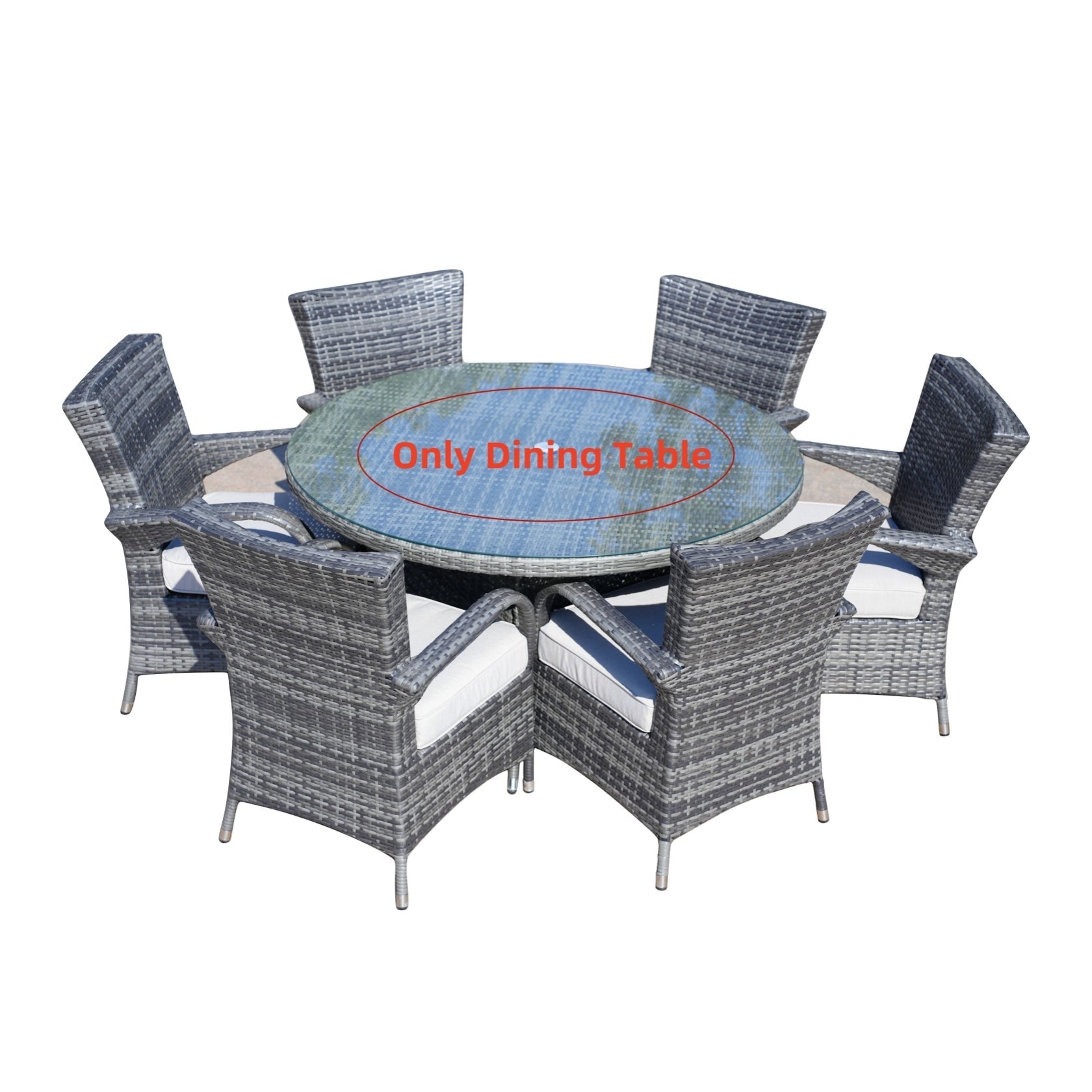 6-Seat Round Outdoor Dining Table (PAD-1122-Table) - Direct Wicker
