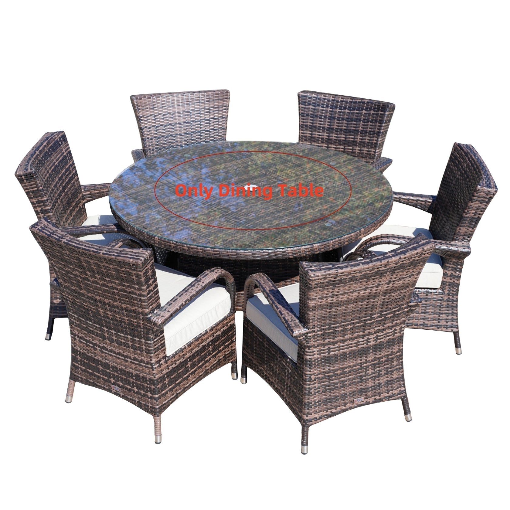 6-Seat Round Outdoor Dining Table (PAD-1122-Table) - Direct Wicker