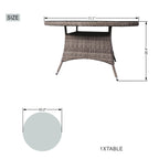 6 - Seat Round Outdoor Dining Table with Glass Turntable (PAD - 1711 - Table) - Direct Wicker