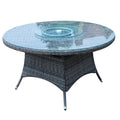6 - Seat Round Outdoor Dining Table with Glass Turntable (PAD - 1711 - Table) - Direct Wicker
