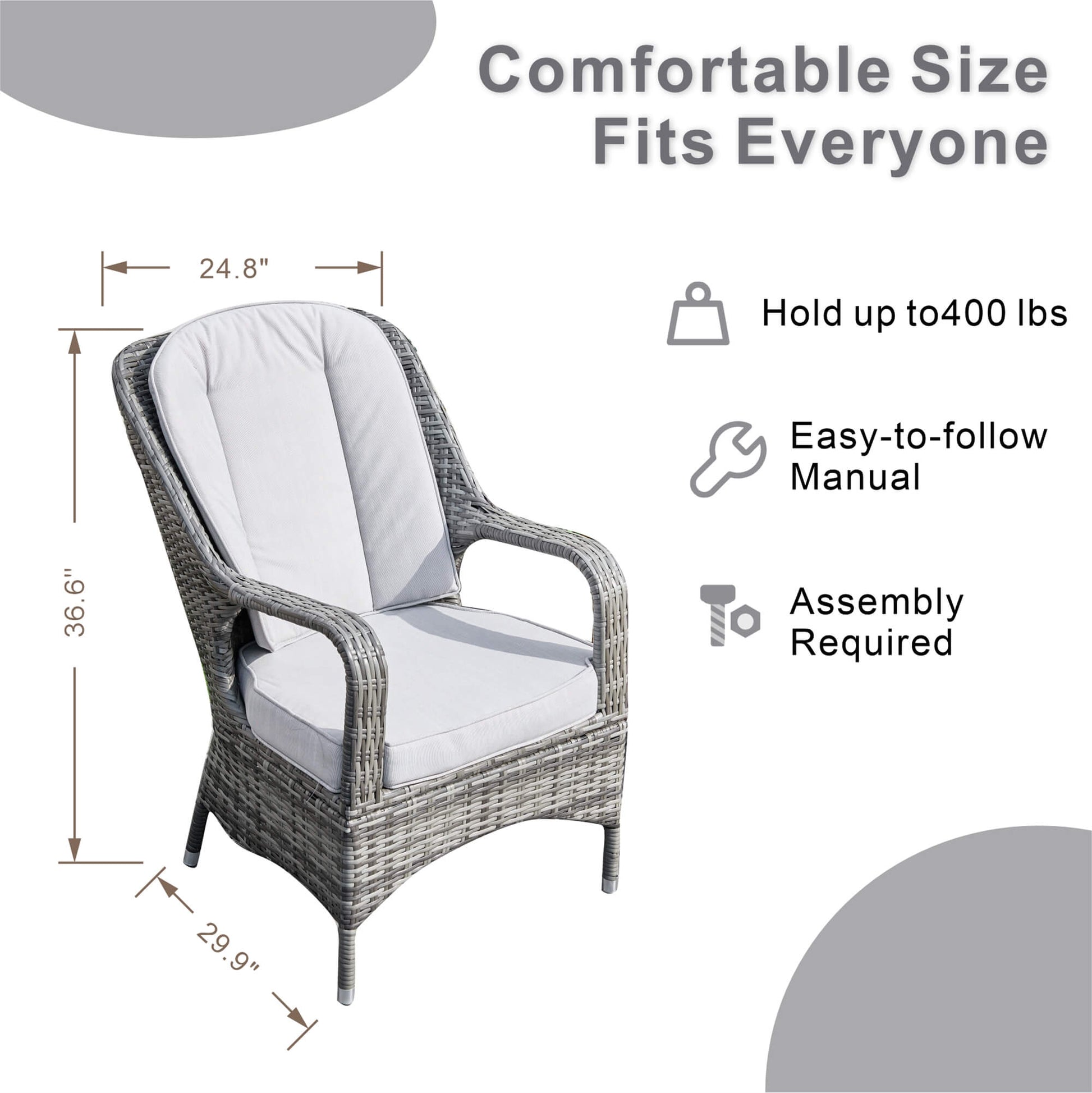 6 - Seater Outdoor Dining Set with Round Table (PAD - 1711) - Direct Wicker