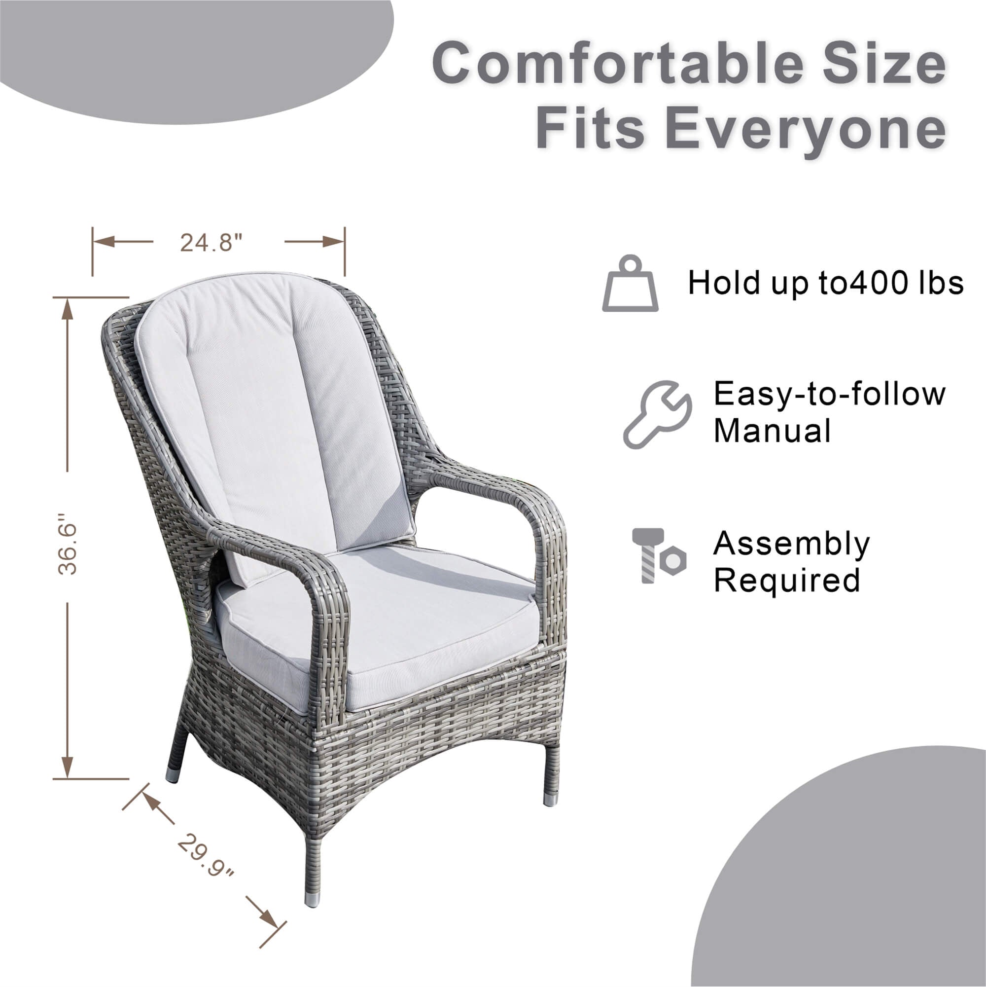 6 - Seater Outdoor Dining Set with Round Table (PAD - 1711) - Direct Wicker