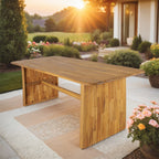 6 - Seater Outdoor Dining Table Set with 6 Chairs - Solid Wood Dining Set(PAD - 2517) - Direct Wicker