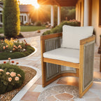 6 - Seater Outdoor Dining Table Set with 6 Chairs - Solid Wood Dining Set(PAD - 2517) - Direct Wicker