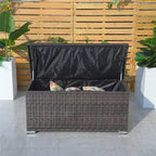 65 Gallon Capacity Outdoor Wicker Storage Box PE Wicker with Iron Frame (PA-3256S-I) - Direct Wicker