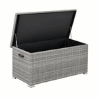 65 Gallon Capacity Outdoor Wicker Storage Box PE Wicker with Iron Frame (PA-3256S-I) - Direct Wicker