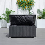 65 Gallon Capacity Outdoor Wicker Storage Box PE Wicker with Iron Frame (PA-3256S-I) - Direct Wicker