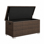 65 Gallon Capacity Outdoor Wicker Storage Box PE Wicker with Iron Frame (PA-3256S-I) - Direct Wicker