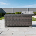 65 Gallon Capacity Outdoor Wicker Storage Box PE Wicker with Iron Frame (PA-3256S-I) - Direct Wicker