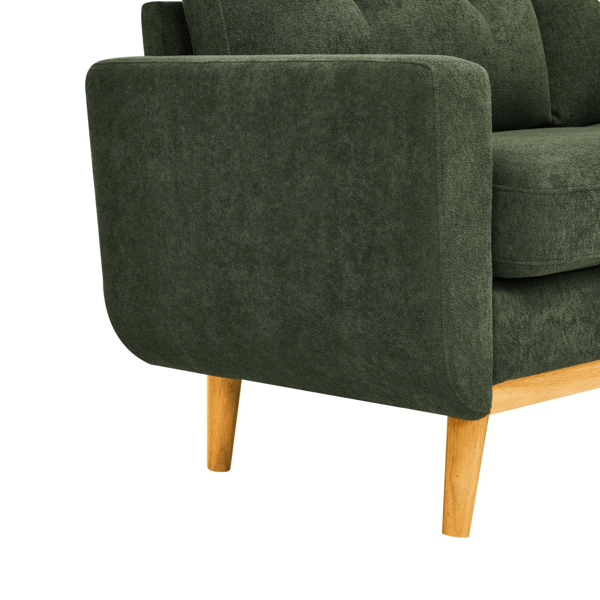 67.7" Wide Mid-Century Modern Upholstered Tufted Loveseat Sofa With Wooden Legs - Direct Wicker