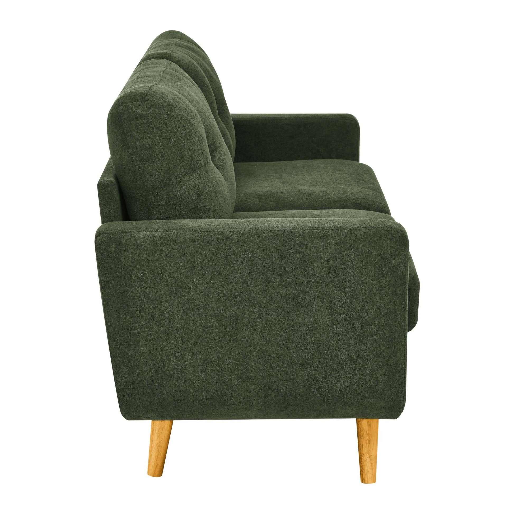 67.7" Wide Mid-Century Modern Upholstered Tufted Loveseat Sofa With Wooden Legs - Direct Wicker
