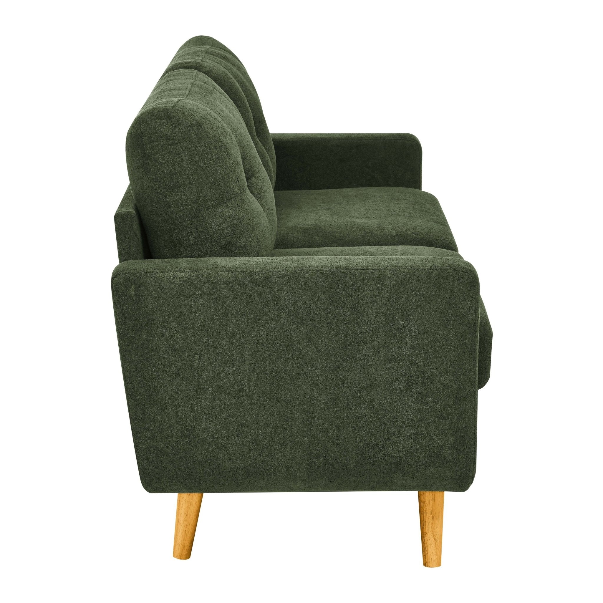 67.7" Wide Mid-Century Modern Upholstered Tufted Loveseat Sofa With Wooden Legs - Direct Wicker